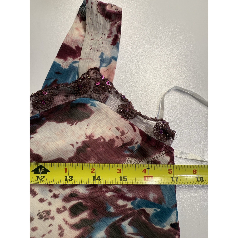 Chadwicks Y2K Cami Tank Sz 4 Small Fairycore Whimsigoth Feminine Beaded Sheer - Picture 6 of 8
